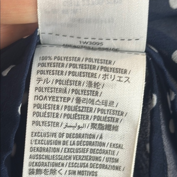 Abercrombie & Fitch Blue White Polka Dot Sheer Sleeveless Blouse XS - Picture 10 of 12